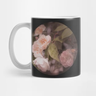 Peach Vintage Roses Circle Sticker Mug